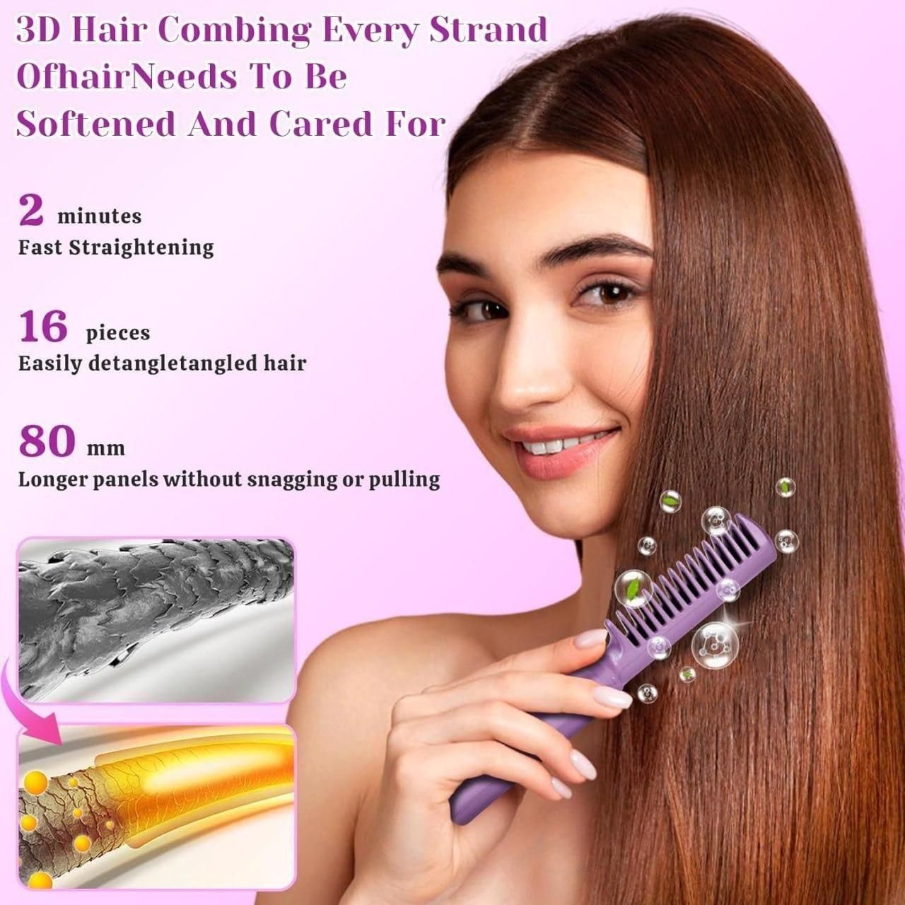 Portable mini hair straightener with comb