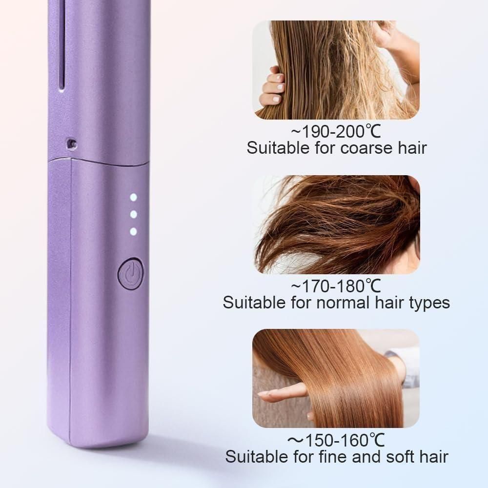 Portable mini hair straightener with comb