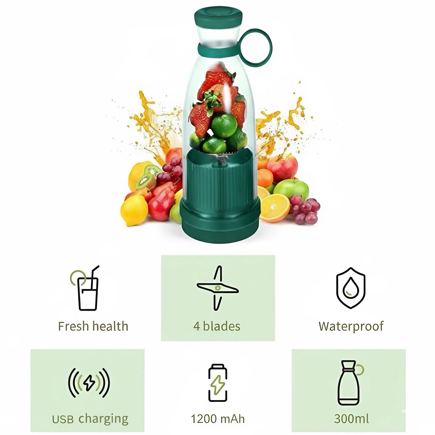 Portable Mini Juicer Bottle β Blend Juice Anywhere -300ml
