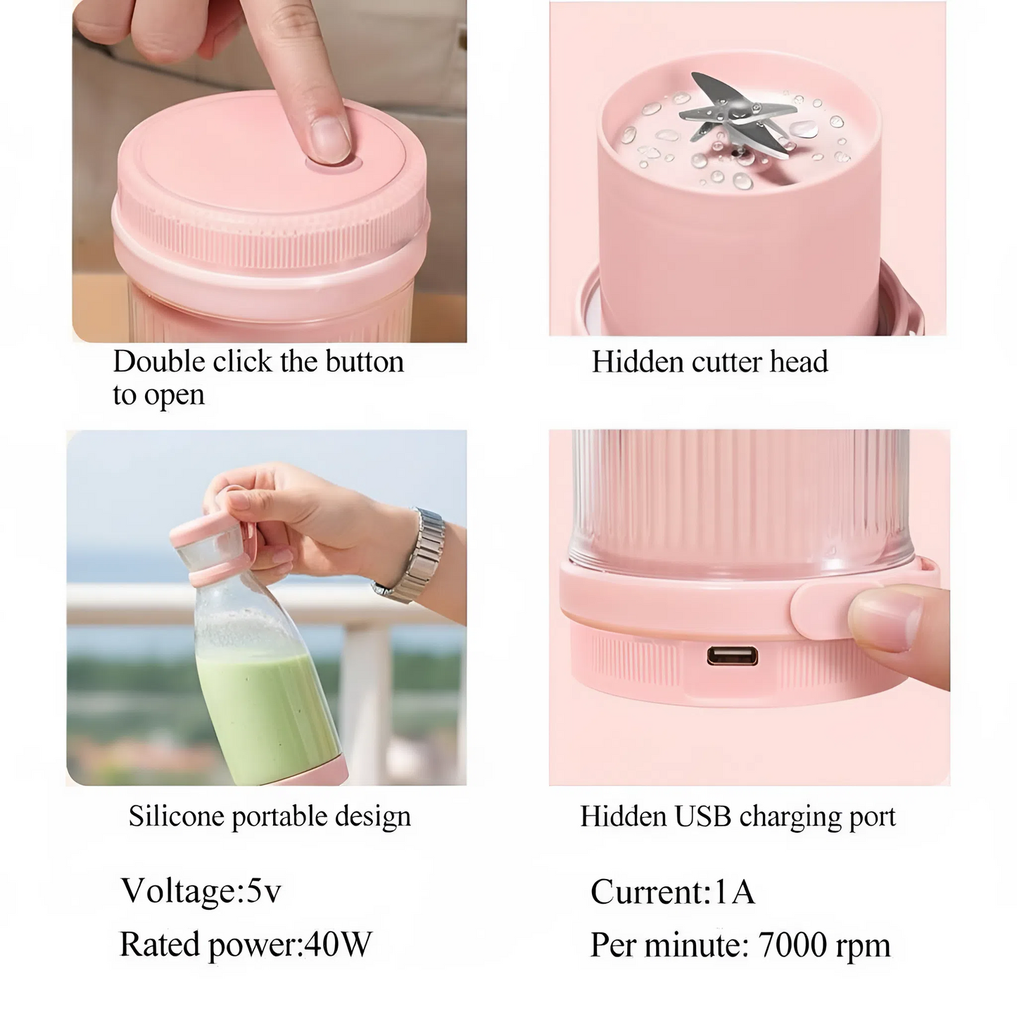 Portable Mini Juicer Bottle β Blend Juice Anywhere -300ml