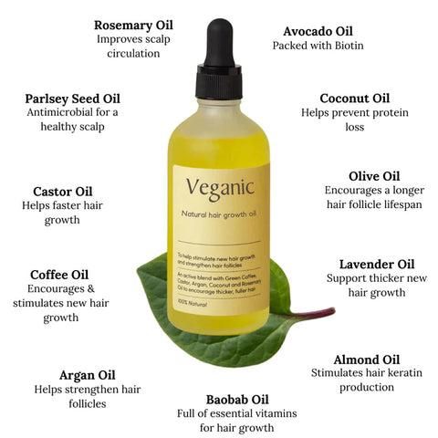 Vegan Natural Hair Growth Oil (1+1 Free)